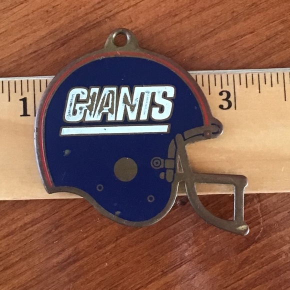 Vintage New York Giants NFL Football Helmet Keychain Ornament Brass - Picture 3 of 15